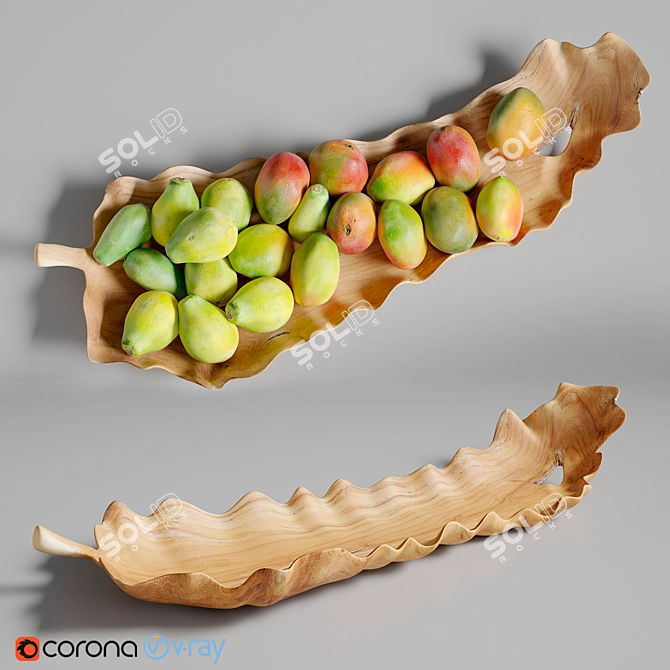 Dugan Mango Papaya Wooden Centerpiece 3D model image 1