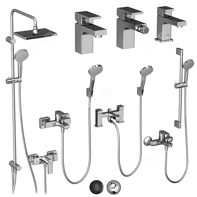 HANSGROHE Vernis 6-Piece Set | Modern Bathroom Fixtures 3D model image 2