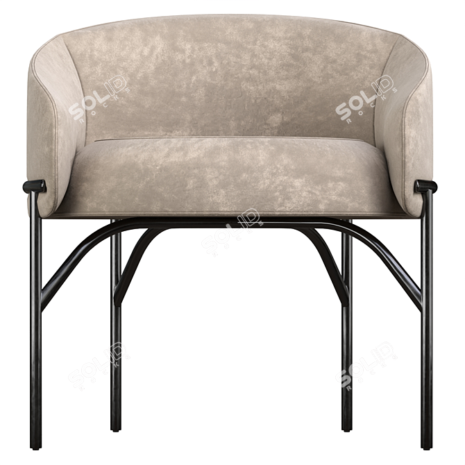 Elegant RIMO Armchair - Stylish and Comfortable 3D model image 2