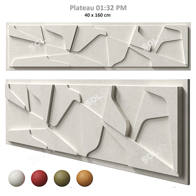 Plateau Relief Wall Panel 3D model image 1