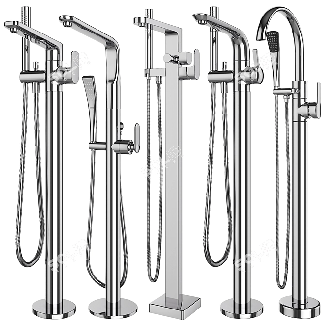 "Luxury Bath Mixers: GROHE & IDEAL Standard Set 3D model image 1