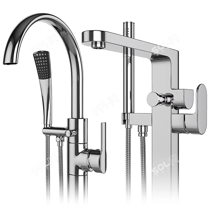 "Luxury Bath Mixers: GROHE & IDEAL Standard Set 3D model image 2