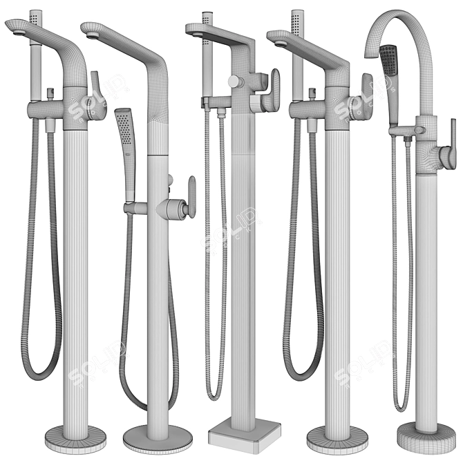 "Luxury Bath Mixers: GROHE & IDEAL Standard Set 3D model image 5