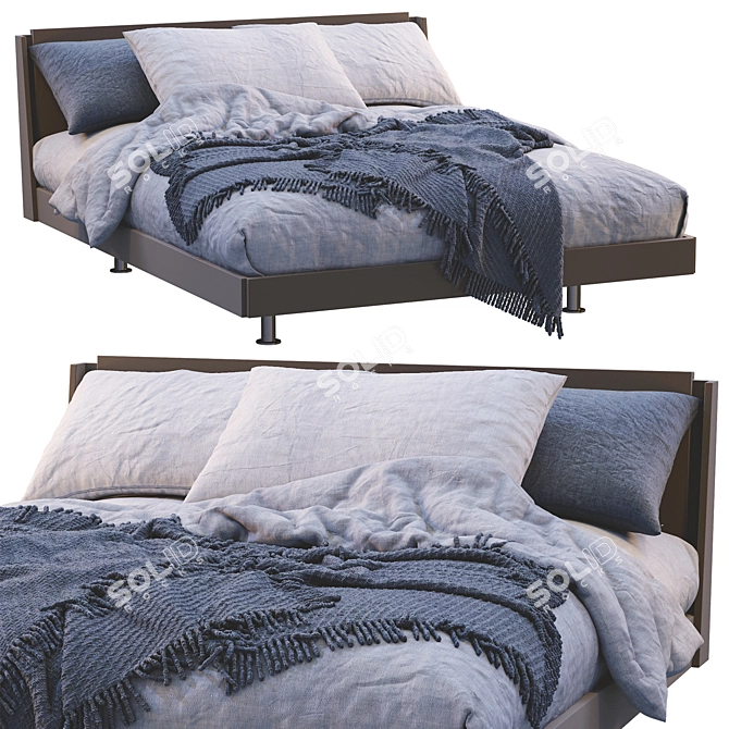 Sleek Dream Bed by Alf Dafre 3D model image 1