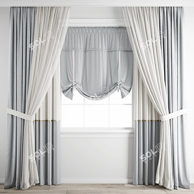 Premium Polygon Curtain Model 3D model image 1