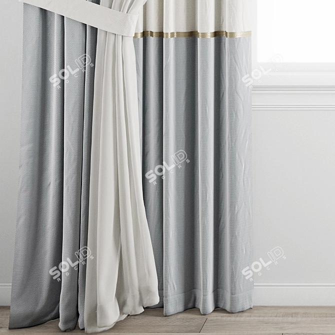 Premium Polygon Curtain Model 3D model image 2