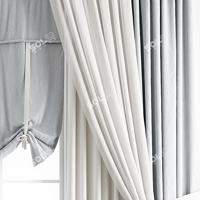 Premium Polygon Curtain Model 3D model image 5