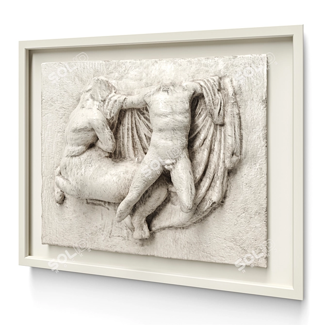 Antique Heritage Wall Relief 3D model image 2