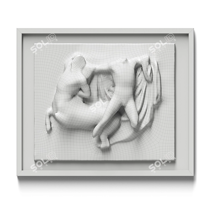 Antique Heritage Wall Relief 3D model image 4