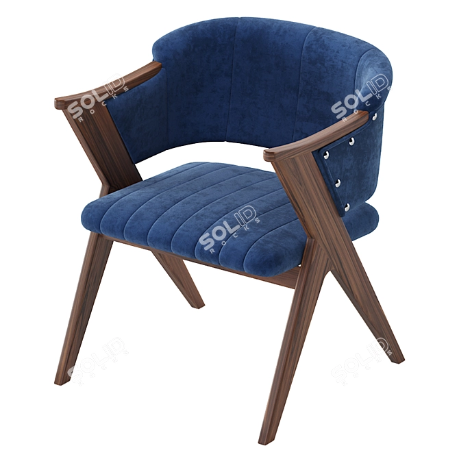 Luxurious Star Velvet Armchair 3D model image 2