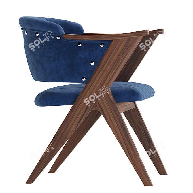 Luxurious Star Velvet Armchair 3D model image 4