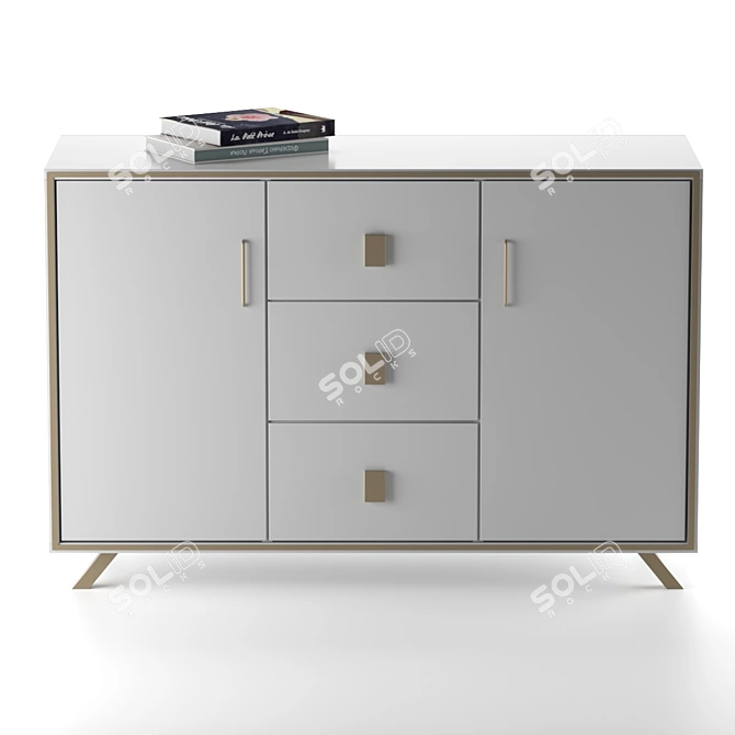 Elegant Hudkoff Chest of Drawers 3D model image 11