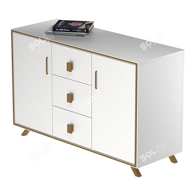 Elegant Hudkoff Chest of Drawers 3D model image 15