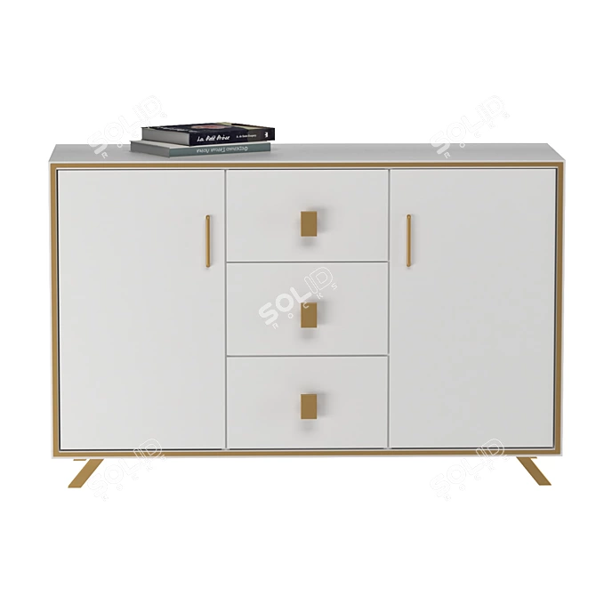 Elegant Hudkoff Chest of Drawers 3D model image 2