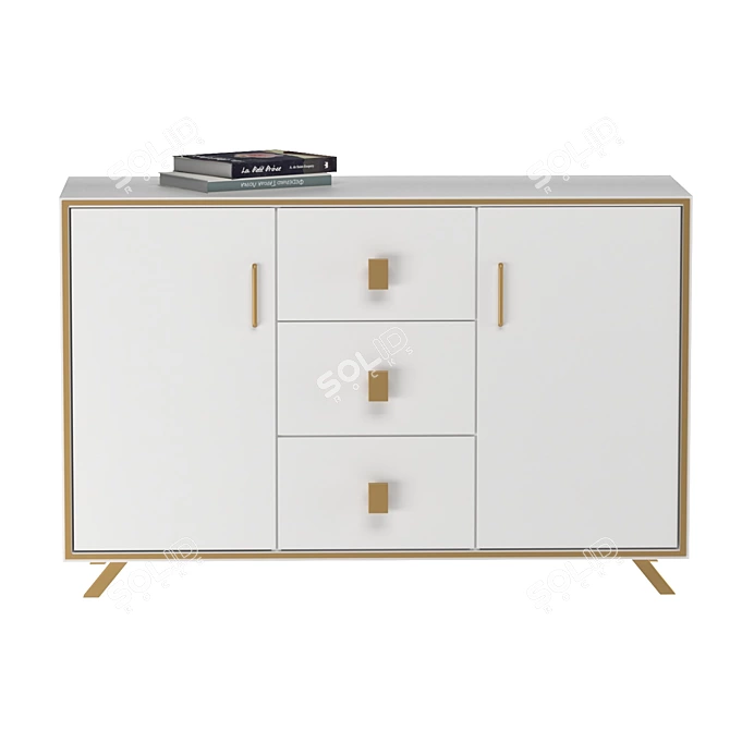 Elegant Hudkoff Chest of Drawers 3D model image 3