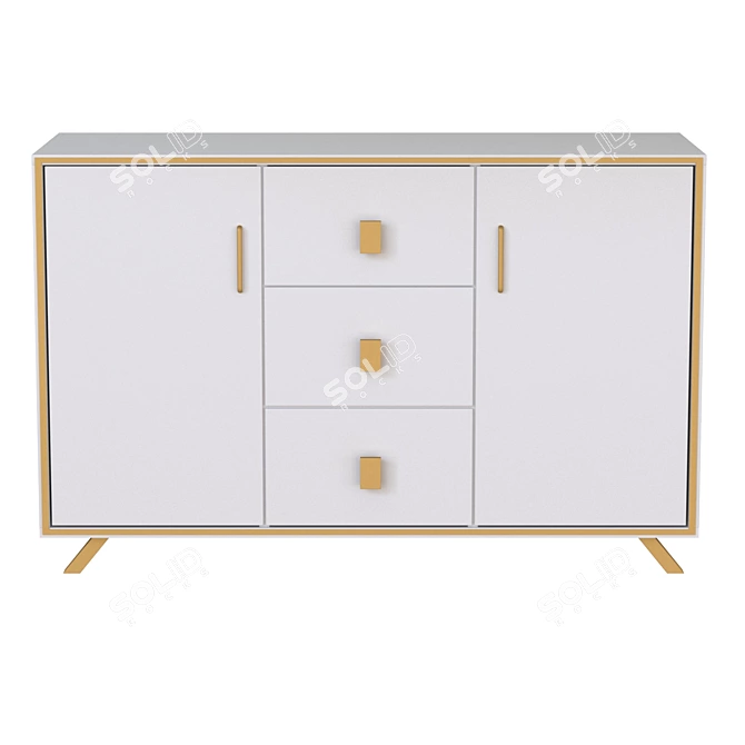 Elegant Hudkoff Chest of Drawers 3D model image 7