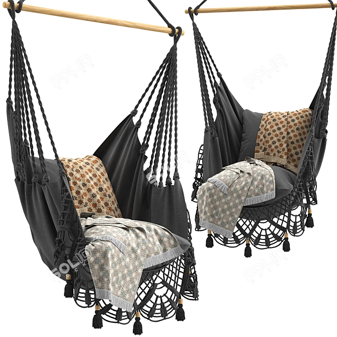 Boho Oasis Hammock Chair 3D model image 6