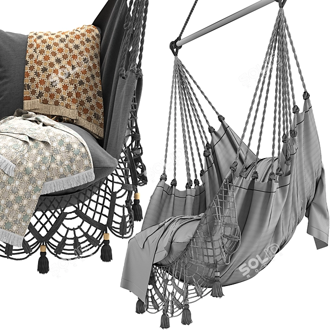 Boho Oasis Hammock Chair 3D model image 7