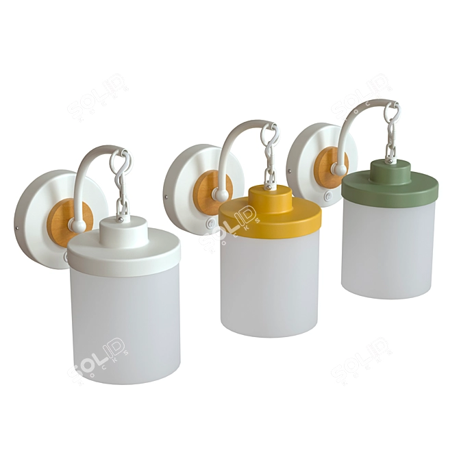 Colorful Smily Wall Lamp - Odeon Light 3D model image 4