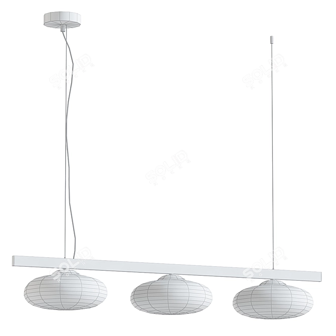 Zwart met Rookglas Hanglamp 3D model image 2