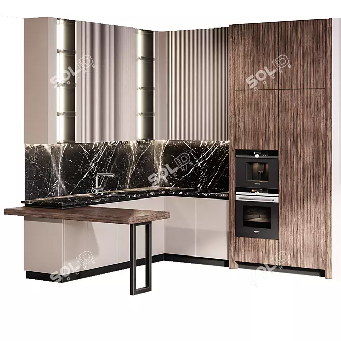 Modern Kitchen Oven 3D model image 1