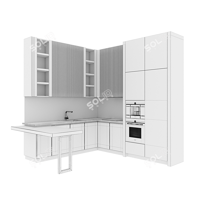 Modern Kitchen Oven 3D model image 7