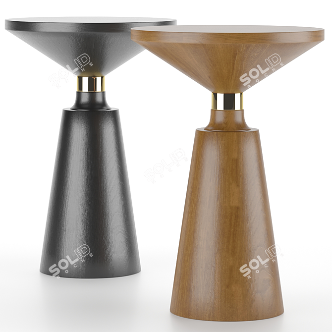Contemporary Walnut Side Table 3D model image 1