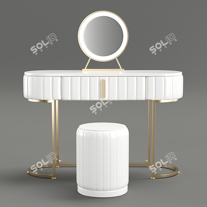 Elegant Vanity Set: Grooved Chic 3D model image 1