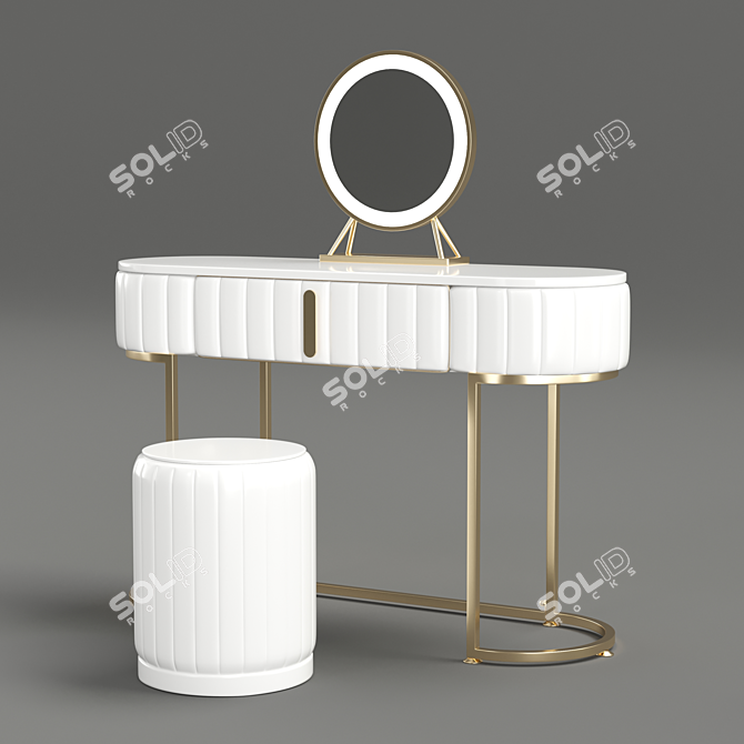 Elegant Vanity Set: Grooved Chic 3D model image 2