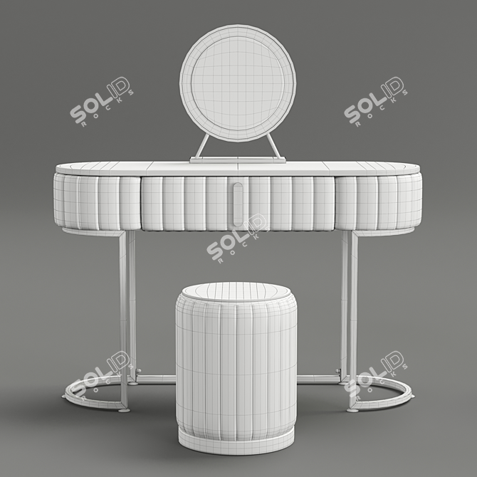 Elegant Vanity Set: Grooved Chic 3D model image 3