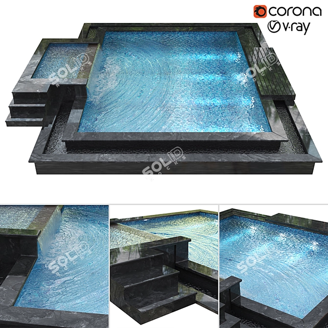 Luxury Swimming Pool: Ultimate Relaxation Spot 3D model image 1