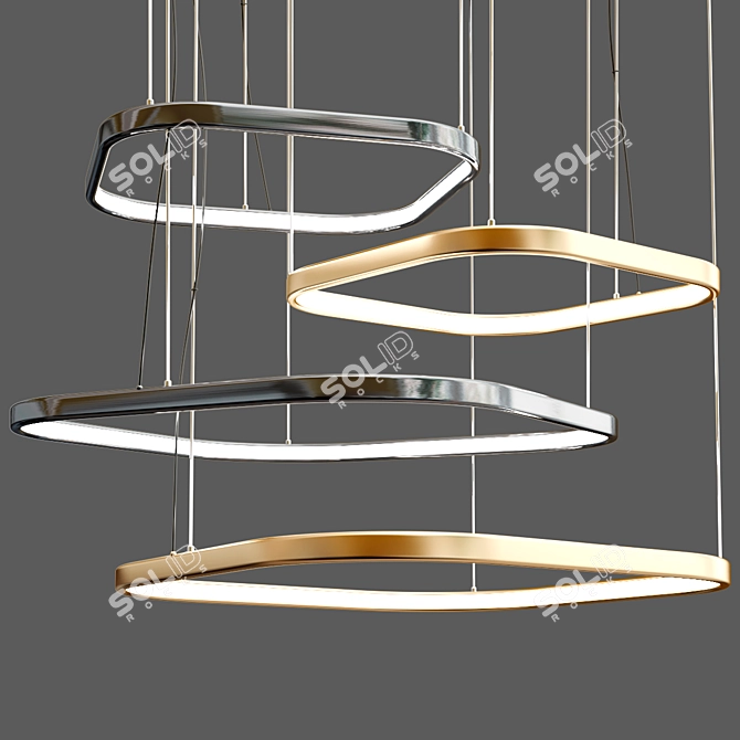 Minimalist LED Pendant Light: ZERO SQUARE 3D model image 1