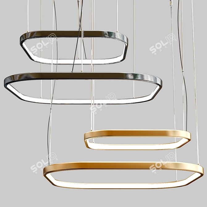 Minimalist LED Pendant Light: ZERO SQUARE 3D model image 2