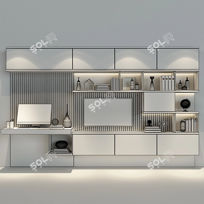 Modern Wood Cabinet Furniture 3D model image 2