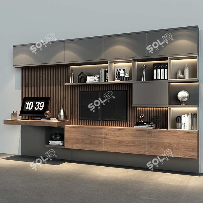 Modern Wood Cabinet Furniture 3D model image 3