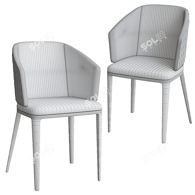 Exquisite Louise Contemporary Chair 3D model image 3