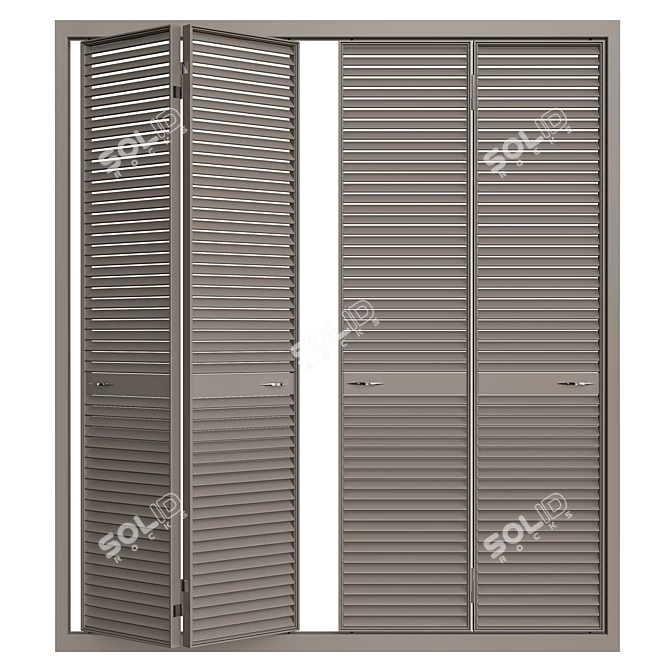 Sleek Interior Door 3D model image 1