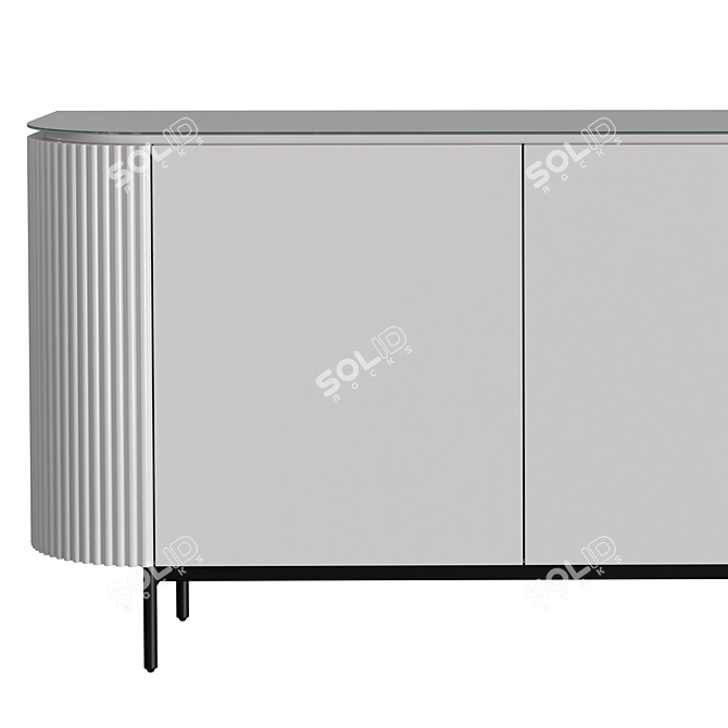 Elegant Scala Glass Top Chest 3D model image 2