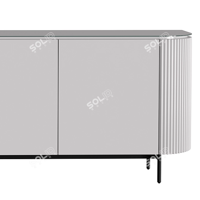 Elegant Scala Glass Top Chest 3D model image 3