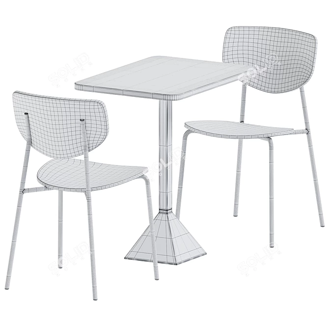Elegant Dining Set: TNP Table & Caristo Chair 3D model image 3
