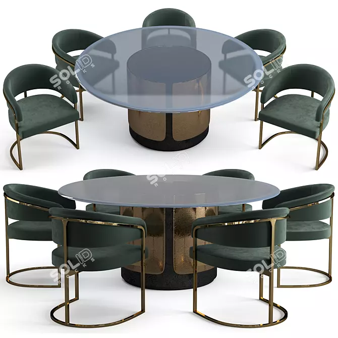 Luxury Visionnaire Dining Set 3D model image 1