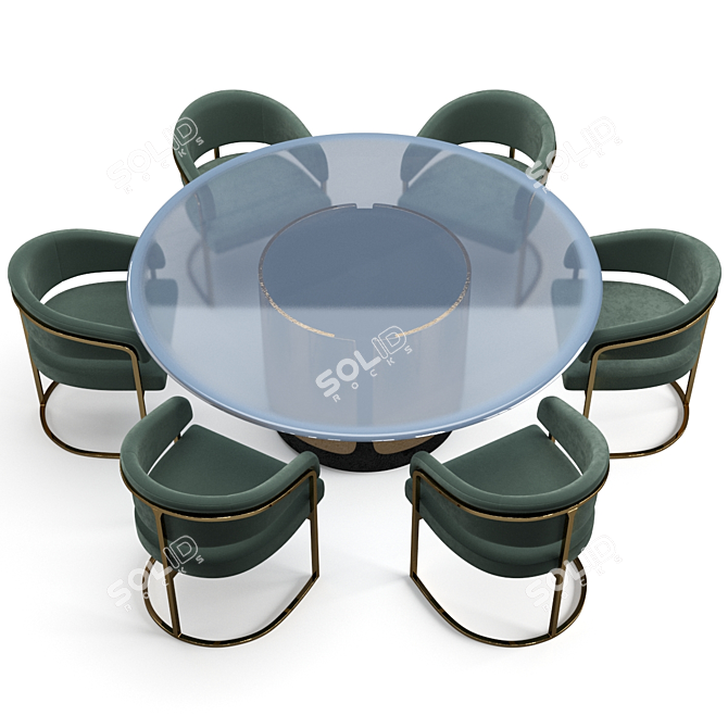 Luxury Visionnaire Dining Set 3D model image 2