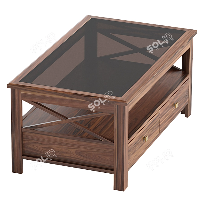 Modern Wooden Table 3D model image 2