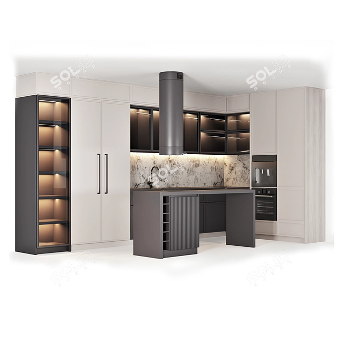 Modern Kitchen Cabinet: 480cm x 240cm 3D model image 2