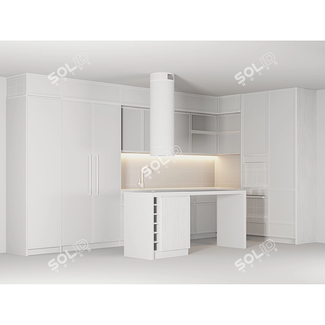 Modern Kitchen Cabinet: 480cm x 240cm 3D model image 3