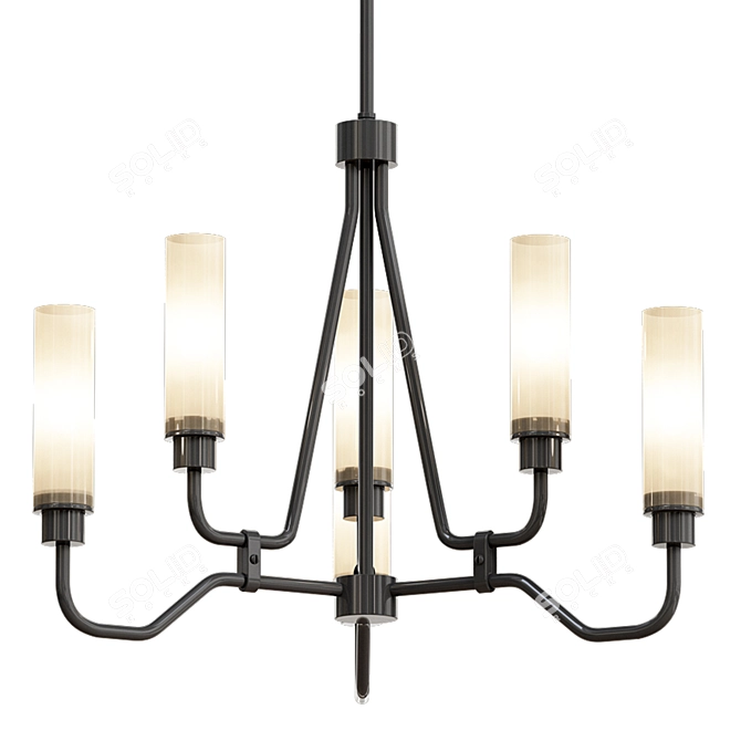 Elegant Winfield 6-Light Chandelier 3D model image 2