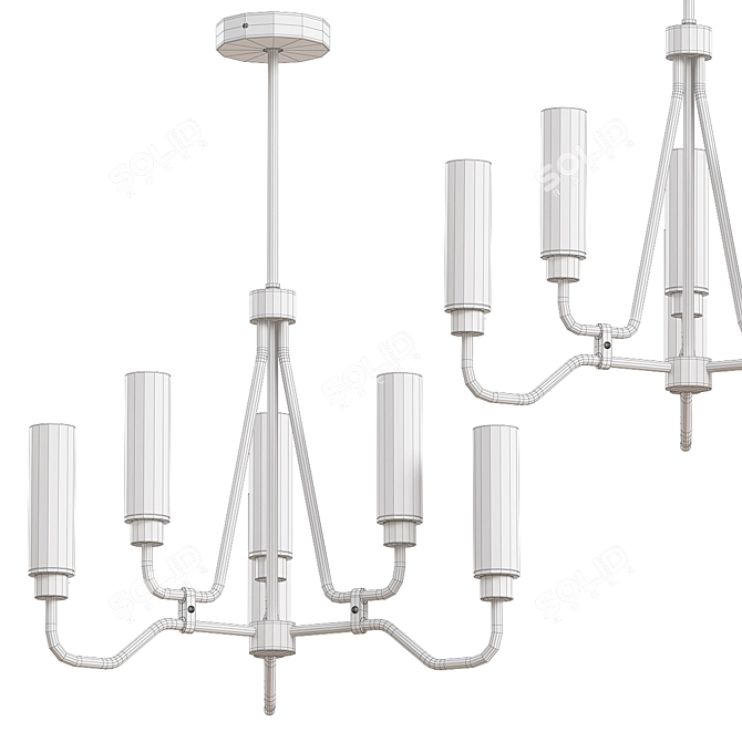 Elegant Winfield 6-Light Chandelier 3D model image 6