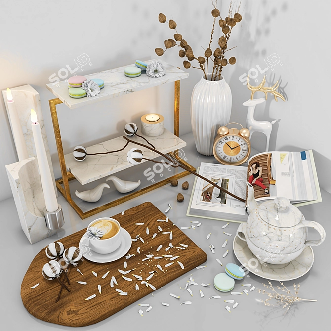 Elegant 24-Piece Decor Set 3D model image 1