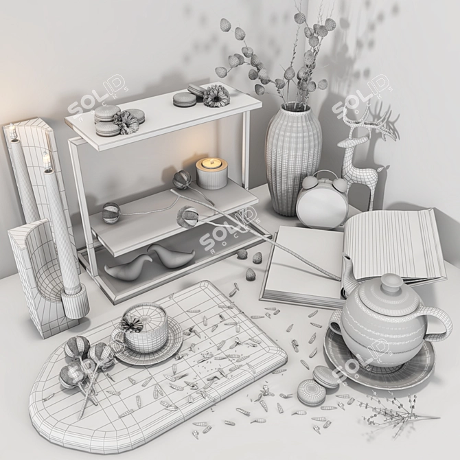 Elegant 24-Piece Decor Set 3D model image 4