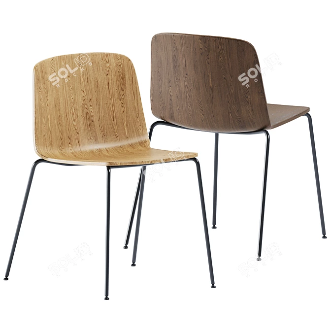 Rama Wooden Chair: Sleek & Sturdy 3D model image 2